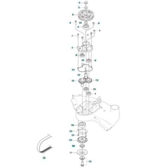 Gear Assembly for Husqvarna K770 VAC Disc Cutter