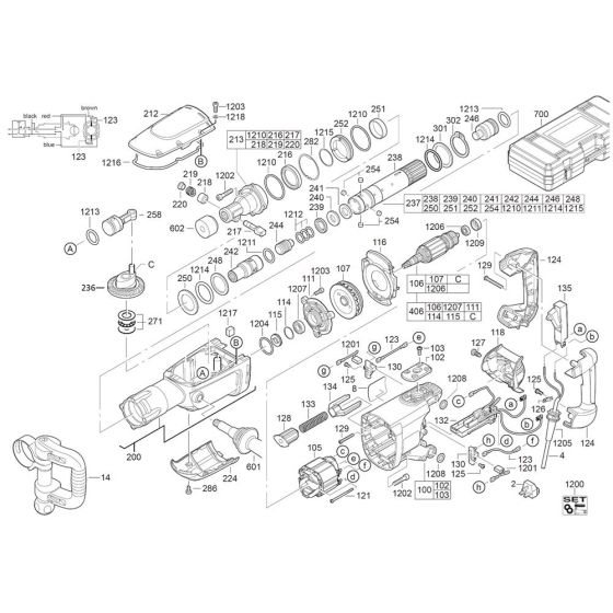 Complete Assembly for Milwaukee K900K Breaking Hammer