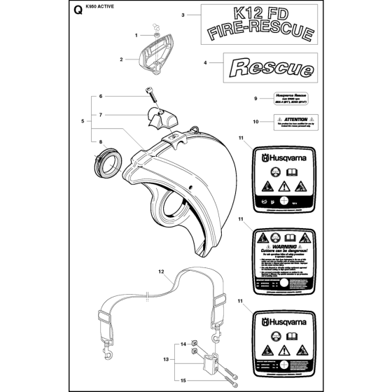 Rescue Assembly for Husqvarna K950 Disc Cutters