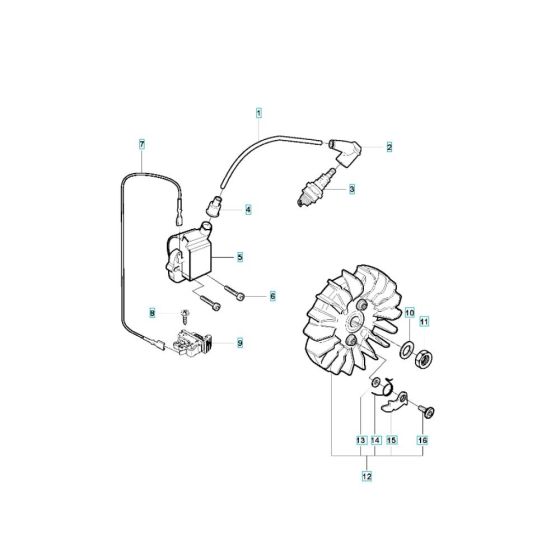 Ignition System Assembly for Husqvarna K950 Chain Concrete Cutter