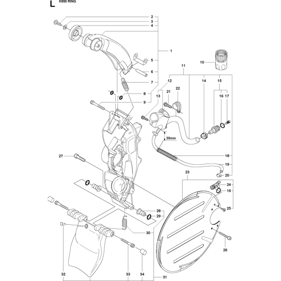 Guards Assembly for Husqvarna K950 Ring Disc Cutters