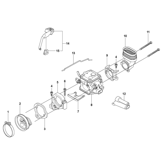 Carburetor Details Assembly for Husqvarna K960 Rescue Disc Cutters