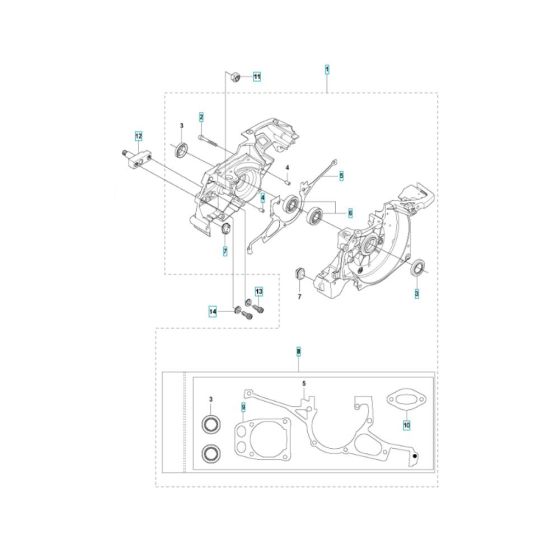 Crankcase Assembly for Husqvarna K960 Chain Concrete Cutter