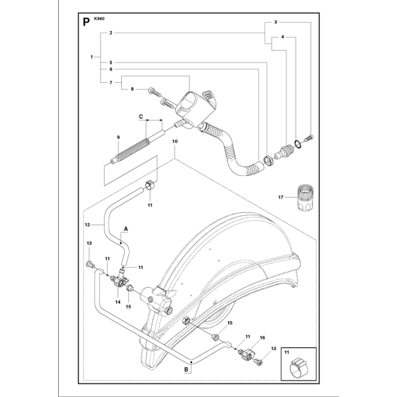 Hose Assembly for Husqvarna K960 Rescue Disc Cutters