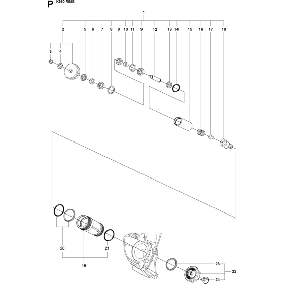 Guide Assembly for Husqvarna K960 Ring Disc Cutters