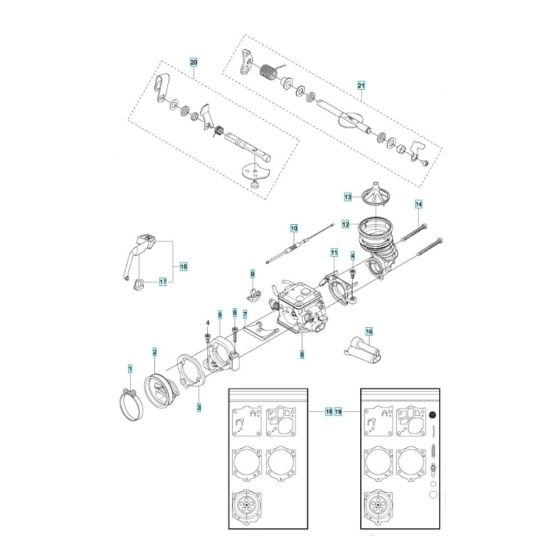 Carburettor Assembly for Husqvarna K970 Chain Concrete Cutter