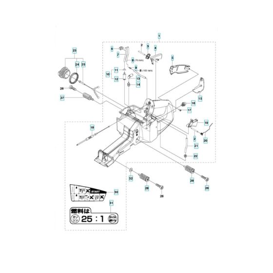 Fuel Tank Assembly for Husqvarna K970 Chain Concrete Cutter