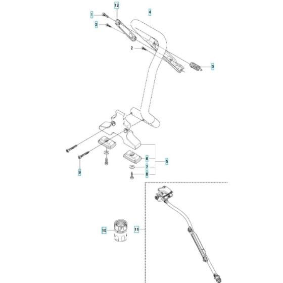 Handle Assembly for Husqvarna K970 Rescue III Disc Cutter