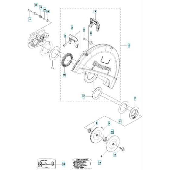 Blade Guard Assembly for Husqvarna K970 Rescue III Disc Cutter