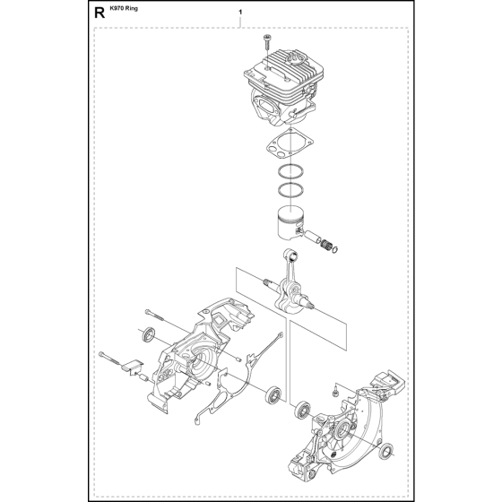 Engine Assembly for Husqvarna K970 Ring Disc Cutters