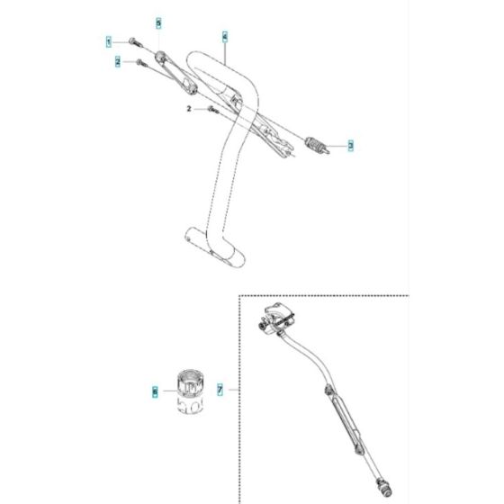 Handle Assembly for Husqvarna K970 Ring III Disc Cutter