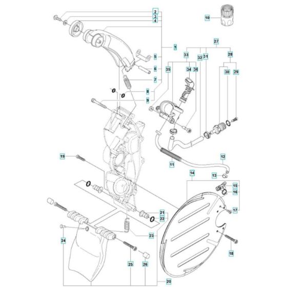 Blade Guard Assembly for Husqvarna K970 Ring III Disc Cutter