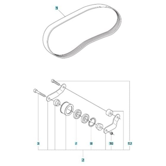 Belt Assembly for Husqvarna K970 Ring III Disc Cutter