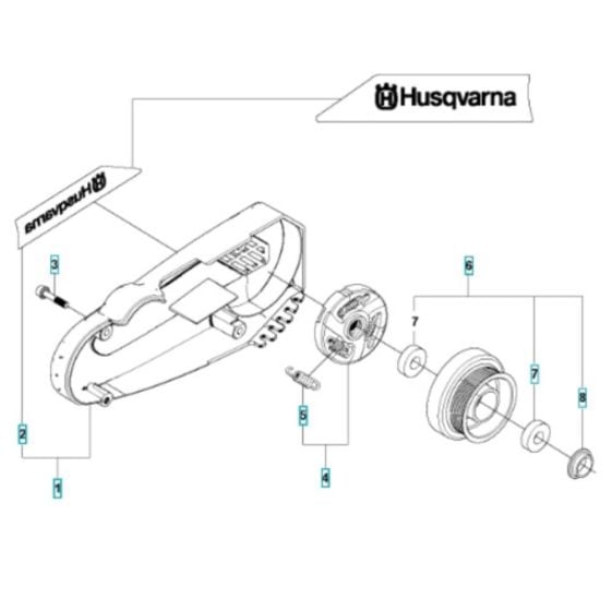 Belt Guard, Belt Pulley Assembly for Husqvarna K970 Ring III Disc Cutter