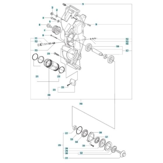 Frame 14" Assembly for Husqvarna K970 Ring III Disc Cutter