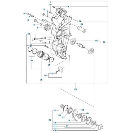 Frame 17" Assembly for Husqvarna K970 Ring III Disc Cutter