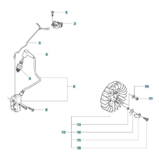 Ignition Assembly for Husqvarna K970 SmartGuard Disc Cutter