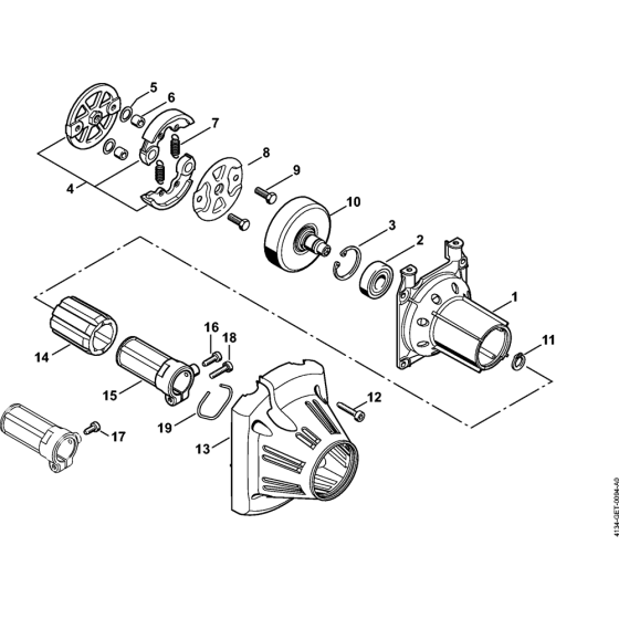 Clutch housing for Stihl KA120 KA120R KA250 Kombi Attachment Engine