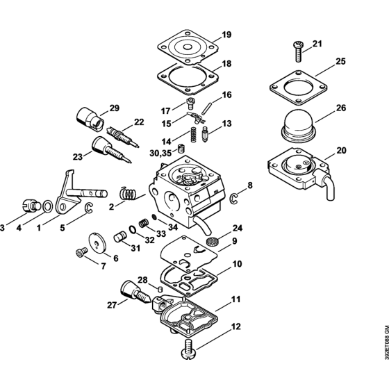 Carburetor C1Q-S80 BR (41.2017) for Stihl KA85R Kombi Attachment Engine