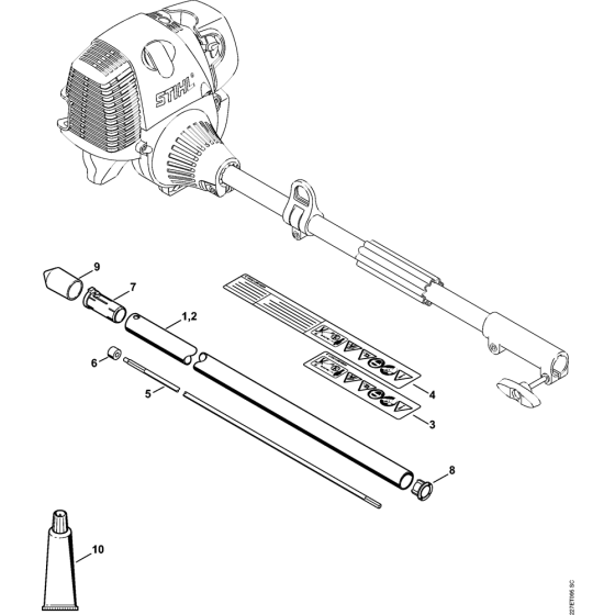 KB-KM Drive tube assembly for Stihl KombiTool