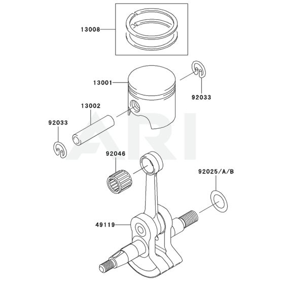 Piston / Crankshaft for Kawasaki KBL23A Brushcutter