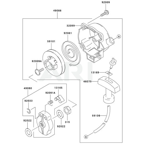 Starter for Kawasaki KBL23A Brushcutter