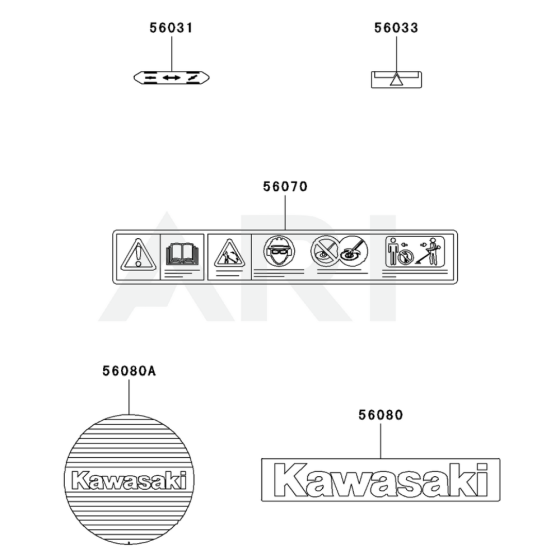 Label for Kawasaki KBL23A Brushcutter