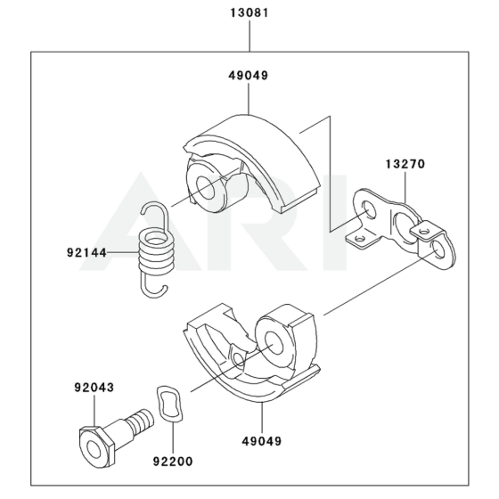 P.T.O Equipment for Kawasaki KBL26A Brushcutter