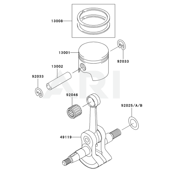 Piston / Crankshaft for Kawasaki KBL26A Brushcutter