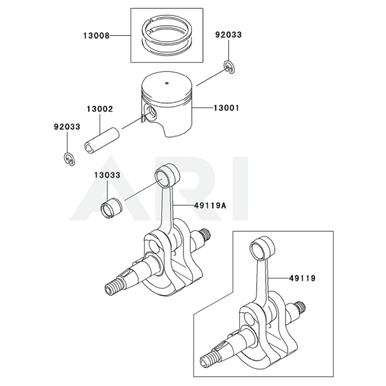 Piston / Crankshaft for Kawasaki KBL27A Brushcutter