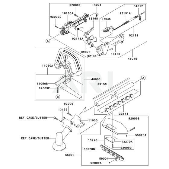 Pipe / Handle / Guard for Kawasaki KBL27BC Brushcutter