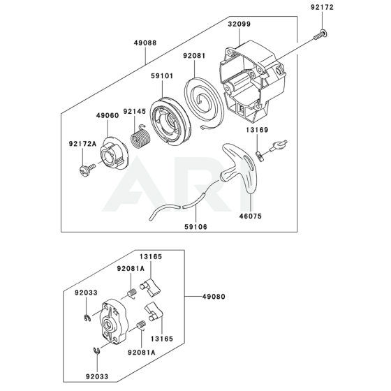 Starter for Kawasaki KBL27BC Brushcutter