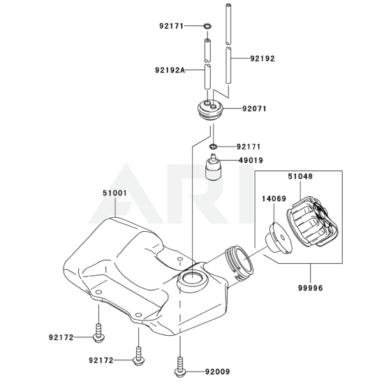 Fuel Tank / Fuel Valve for Kawasaki KBL27BC Brushcutter