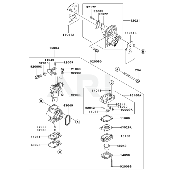 Carburettor for Kawasaki KCL525AC Hedge Trimmer