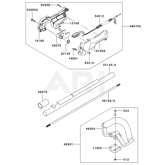 Pipe / Handle / Guard for Kawasaki KCS525AC Hedge Trimmer