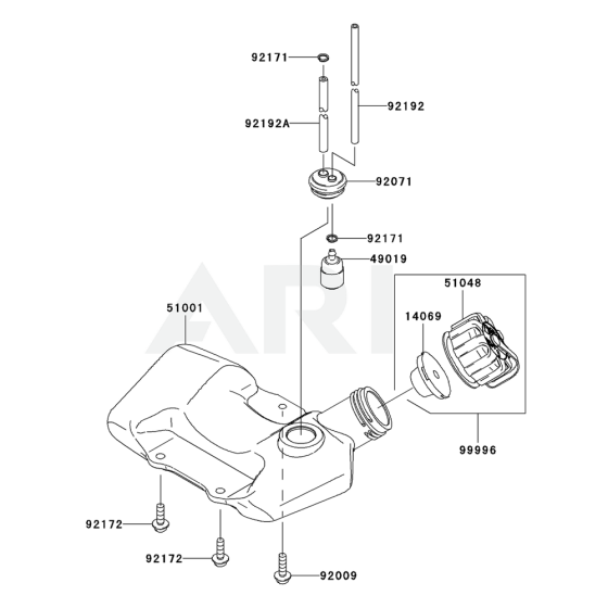 Fuel Tank / Fuel Valve for Kawasaki KCS525AC Hedge Trimmer