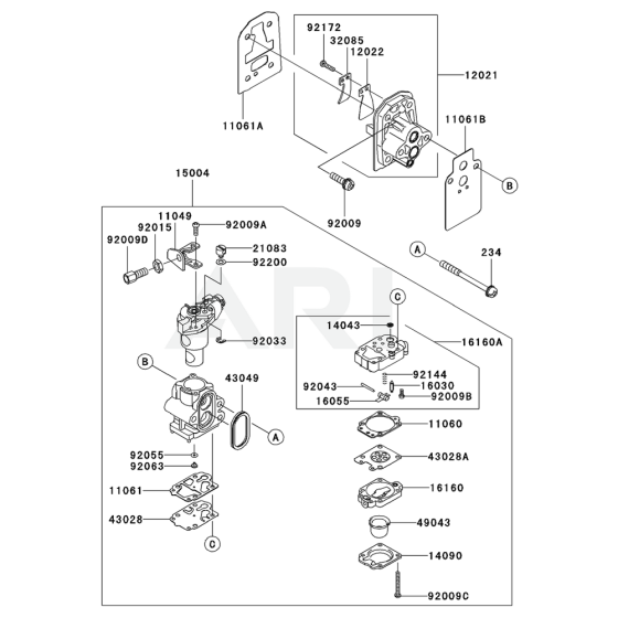 Carburettor for Kawasaki KCS600A Hedge Trimmer