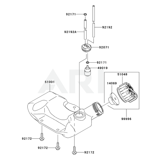 Fuel Tank / Fuel Valve for Kawasaki KCS600A Hedge Trimmer