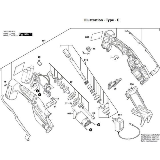 Cordl Reciprocating Saw Assembly for Bosch KEO 10,8 LI .