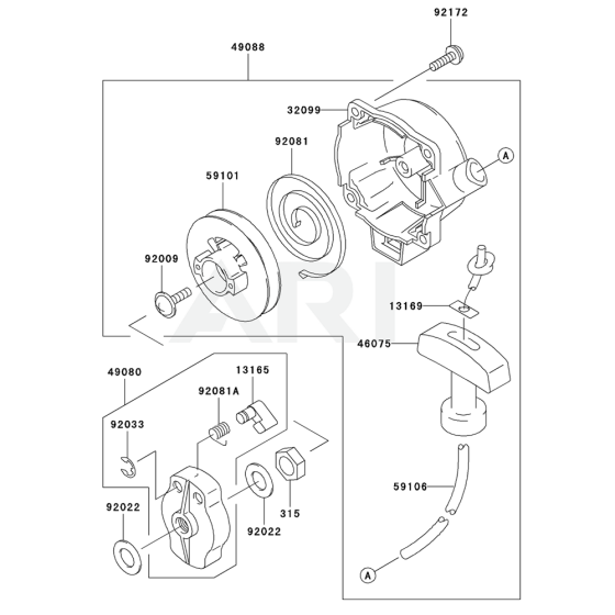 Starter for Kawasaki KGT26AC String Trimmers