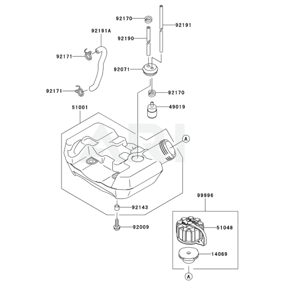 Fuel Tank / Fuel Valve for Kawasaki KGT26AC String Trimmers