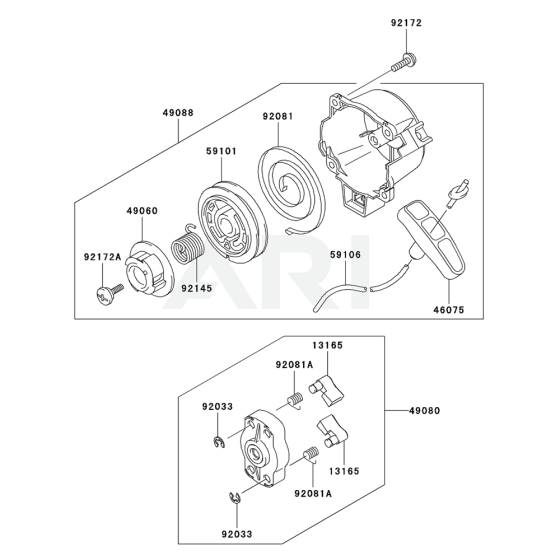 Starter for Kawasaki KGT27A String Trimmers