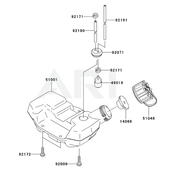 Fuel Tank / Fuel Valve for Kawasaki KGT27A String Trimmers