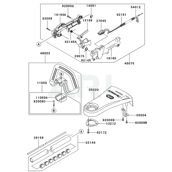 Pipe / Handle / Guard for Kawasaki KGT35A String Trimmers