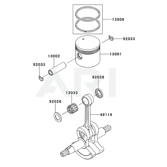 Piston / Crankshaft for Kawasaki KGT35B String Trimmers