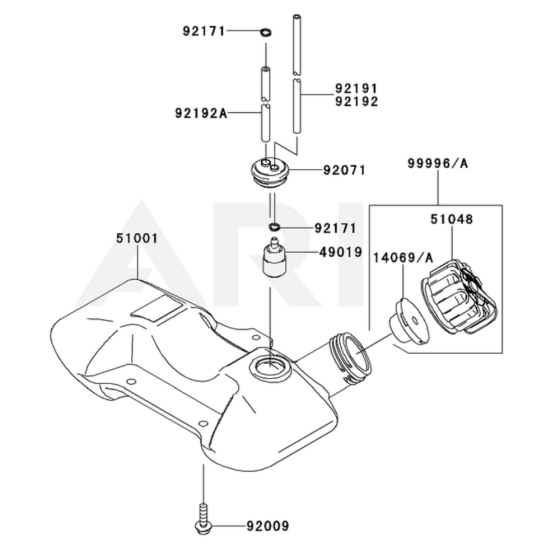 Fuel Tank / Fuel Valve for Kawasaki KGT35B String Trimmers