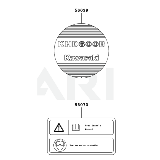 Label for Kawasaki KHD600B Hedge Trimmer