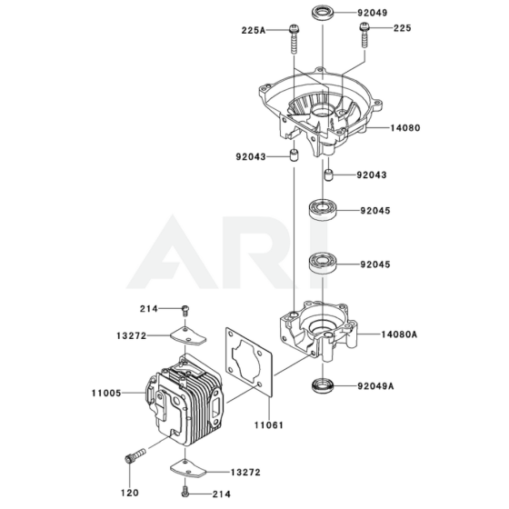 Cylinder / Crankcase for Kawasaki KHDS600A Hedge Trimmer