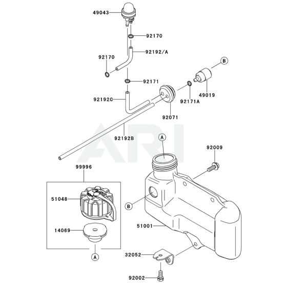 Fuel Tank / Fuel Valve for Kawasaki KHDS600A Hedge Trimmer