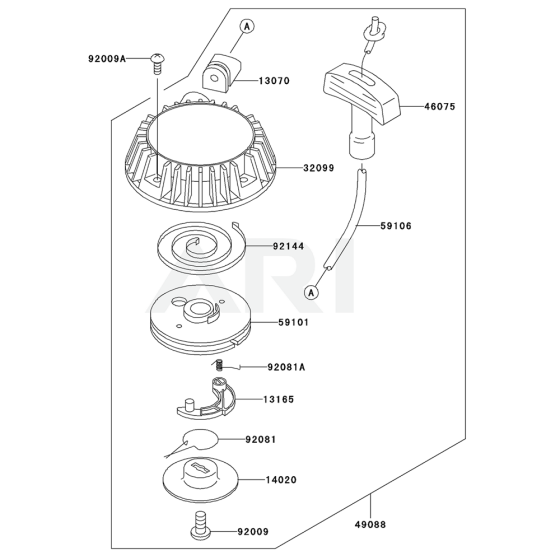 Starter for Kawasaki KHS1100A Hedge Trimmer